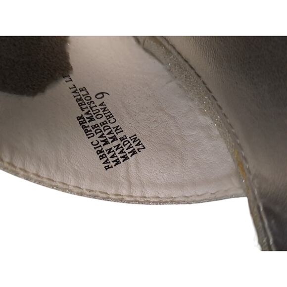 Women's Yellowbox Wedge Sandals Size 9 Glitter Rhinestones Cork Heel Summer - Picture 4 of 5